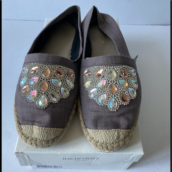 Ilse Jacobsen “Hornbaek” Adornments Canvas Espadrille Size 9 - Picture 2 of 10